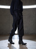 Hypeyourself Cinched Waist Linen Smart Casual Tapered Black Light Stretch Flared Pants