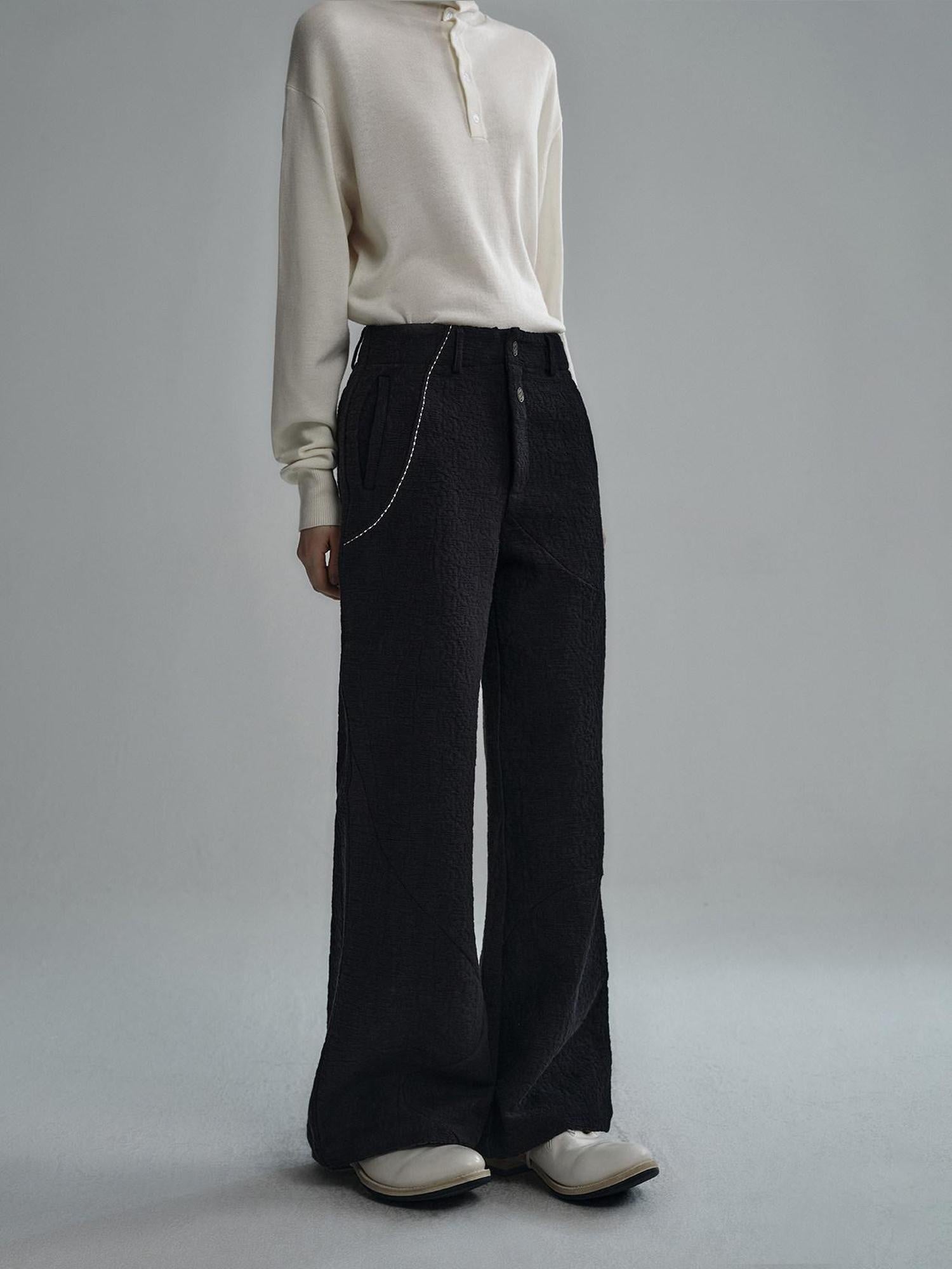 Hypeyourself Comfort Loose Wide Leg Casual Business Urban Solid Color Flared Pants