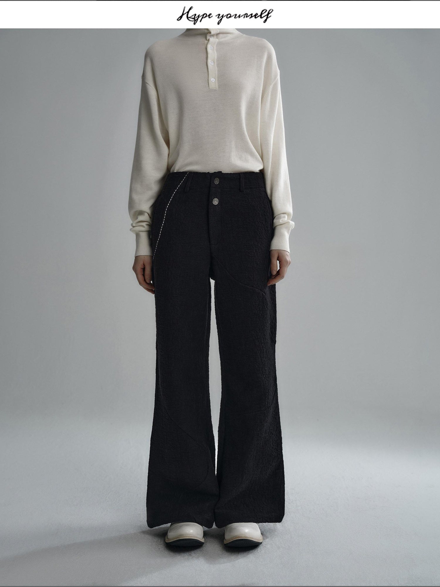 Hypeyourself Comfort Loose Wide Leg Casual Business Urban Solid Color Flared Pants