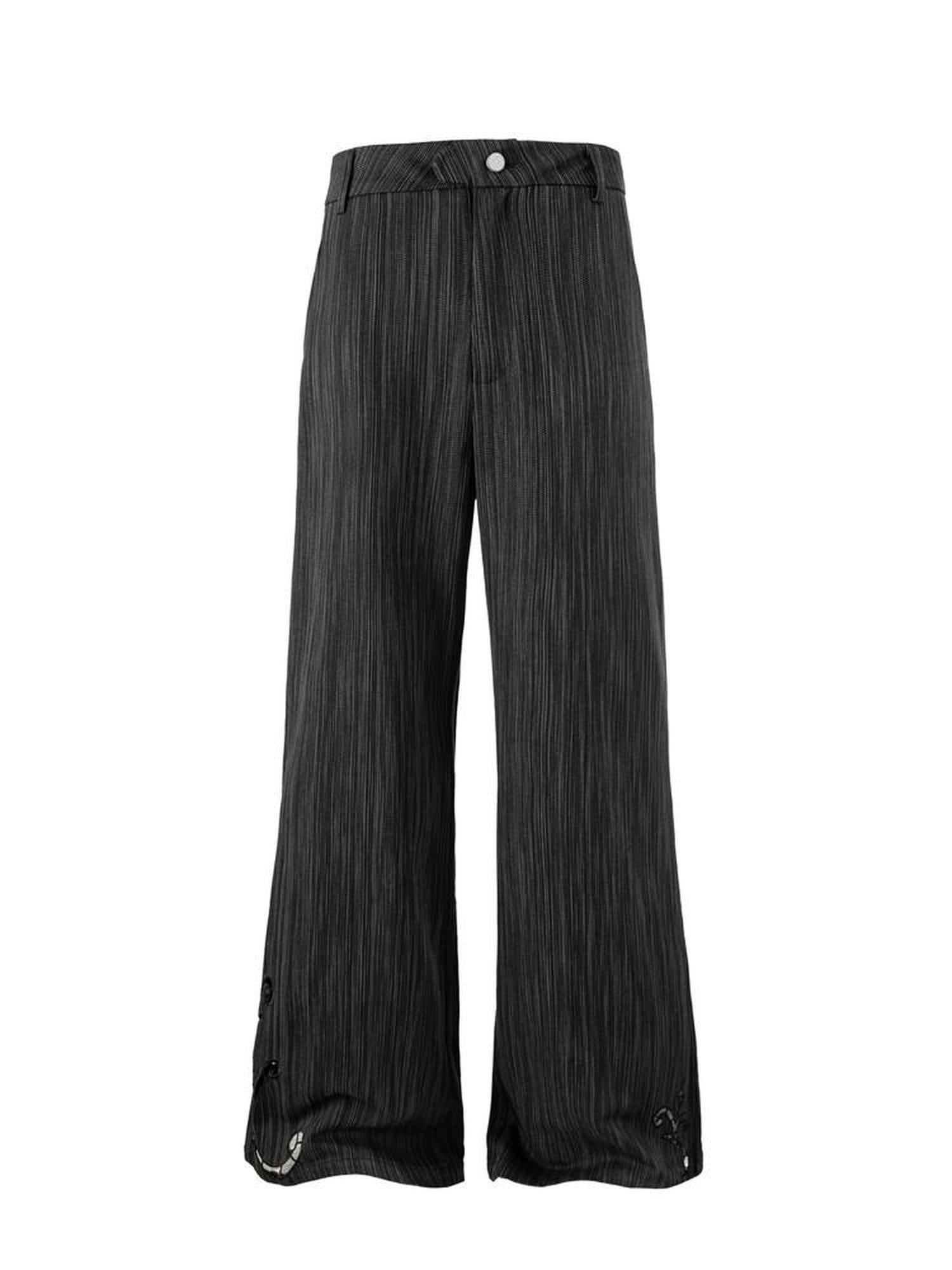 Hypeyourself Comfortable Loose Fit Black Striped Urban Cool Casual Youth Flared Pants
