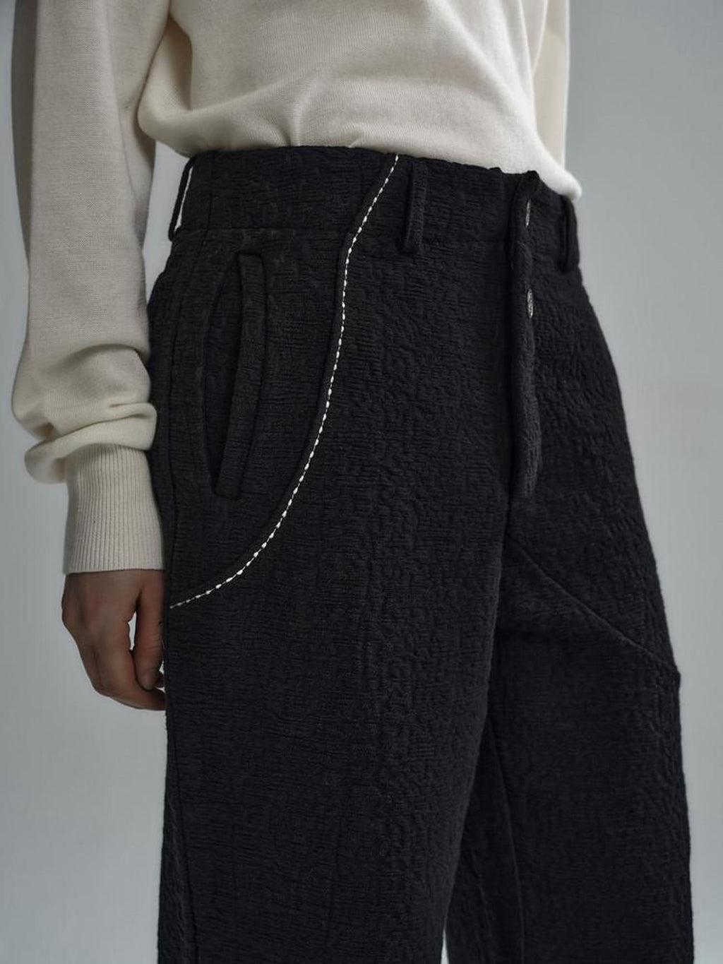 Hypeyourself Comfortable Loose Fit Casual Business Youth Solid Color Long Flared Pants
