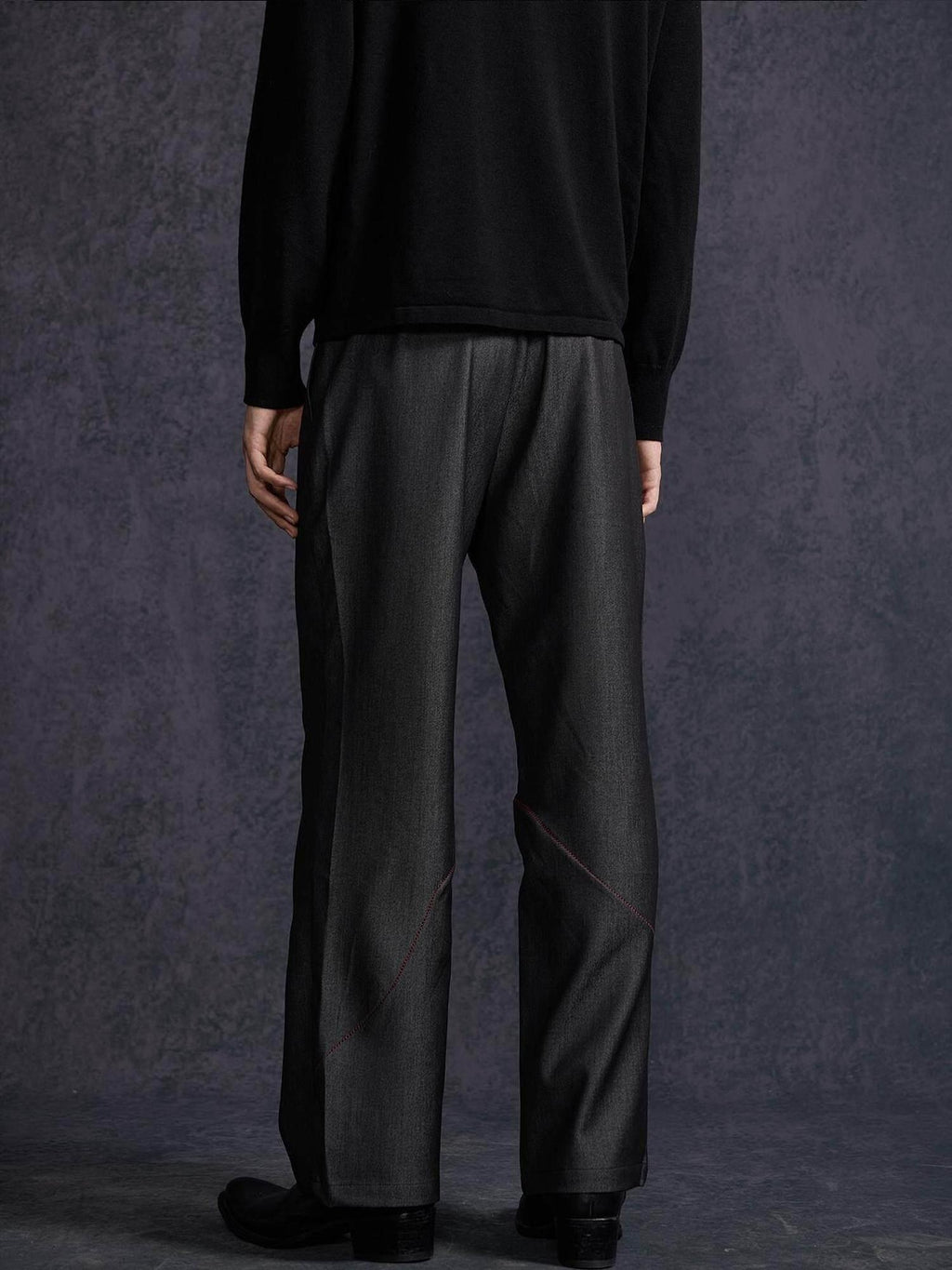 Hypeyourself Composite Fabric Loose Fit Patchwork Casual Everyday Black White Straight Pants