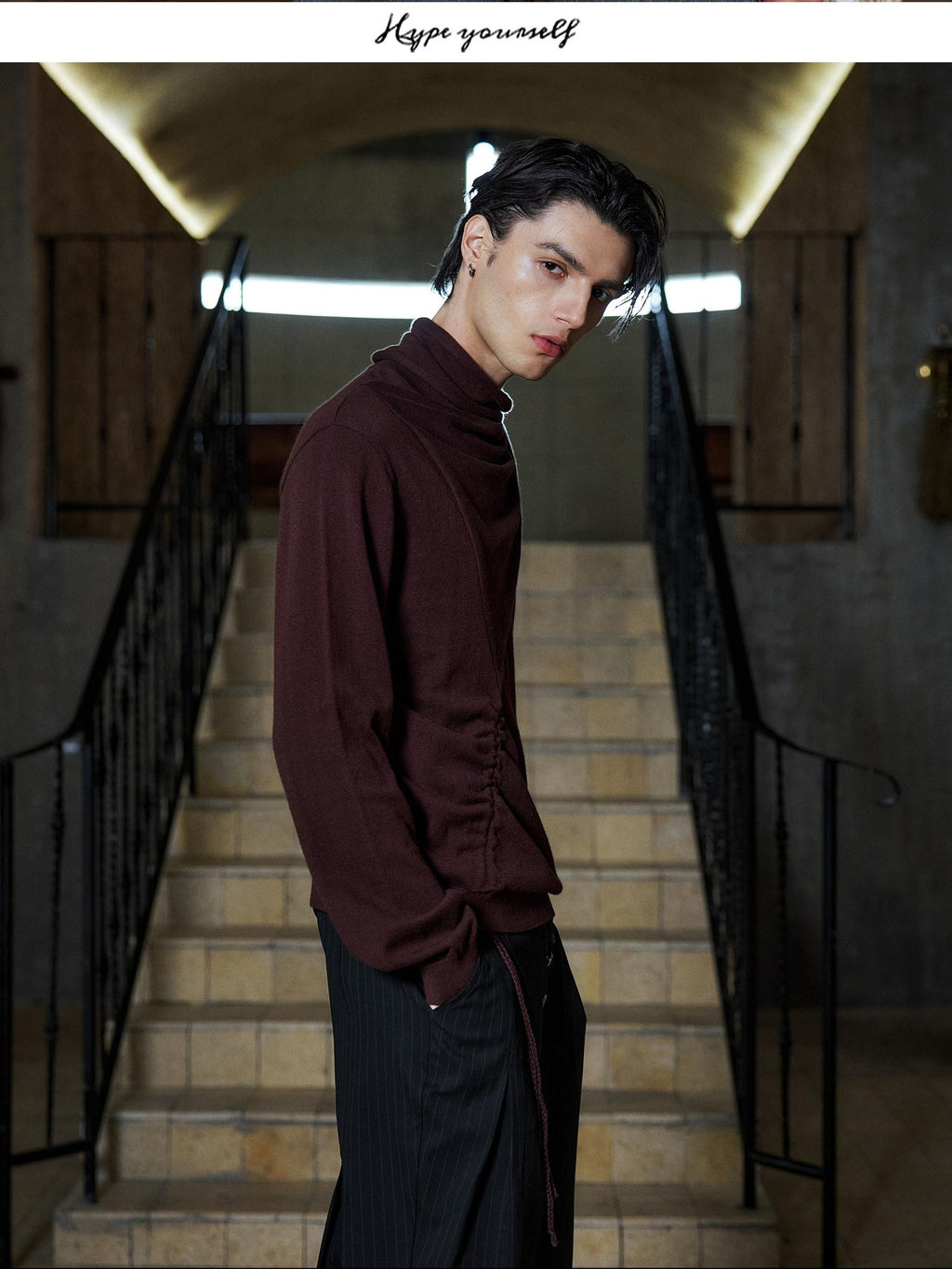 Hypeyourself Cozy Brushed Slim Fit Minimal Cardigan Crewneck Men Commuter Knitwear Sweaters