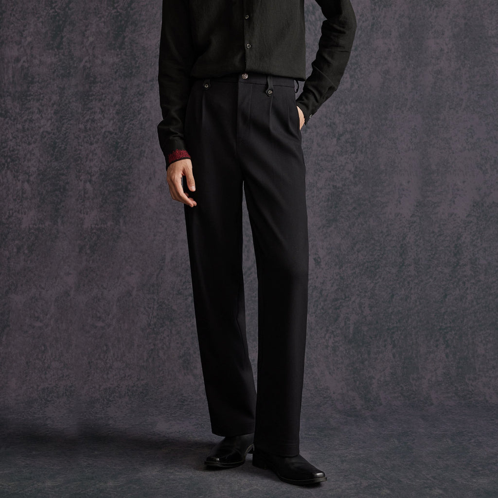 Hypeyourself_Edgy_Straight_Cut_Solid_Black_Dark_Brown_Casual_Youth_Long_Straight_Pants_MISSTT