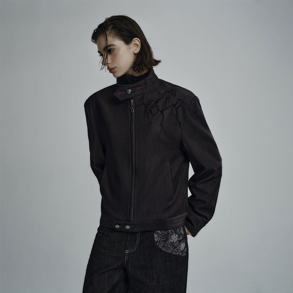 Hypeyourself_Embroidered_Loose_Fit_Stand_Collar_Striped_Unisex_Urban_Polyester_Cropped_Jackets_MISSTT