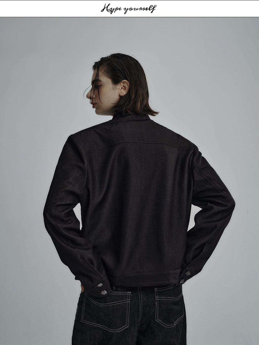 Hypeyourself Embroidered Loose Fit Stand Collar Striped Unisex Urban Polyester Cropped Jackets