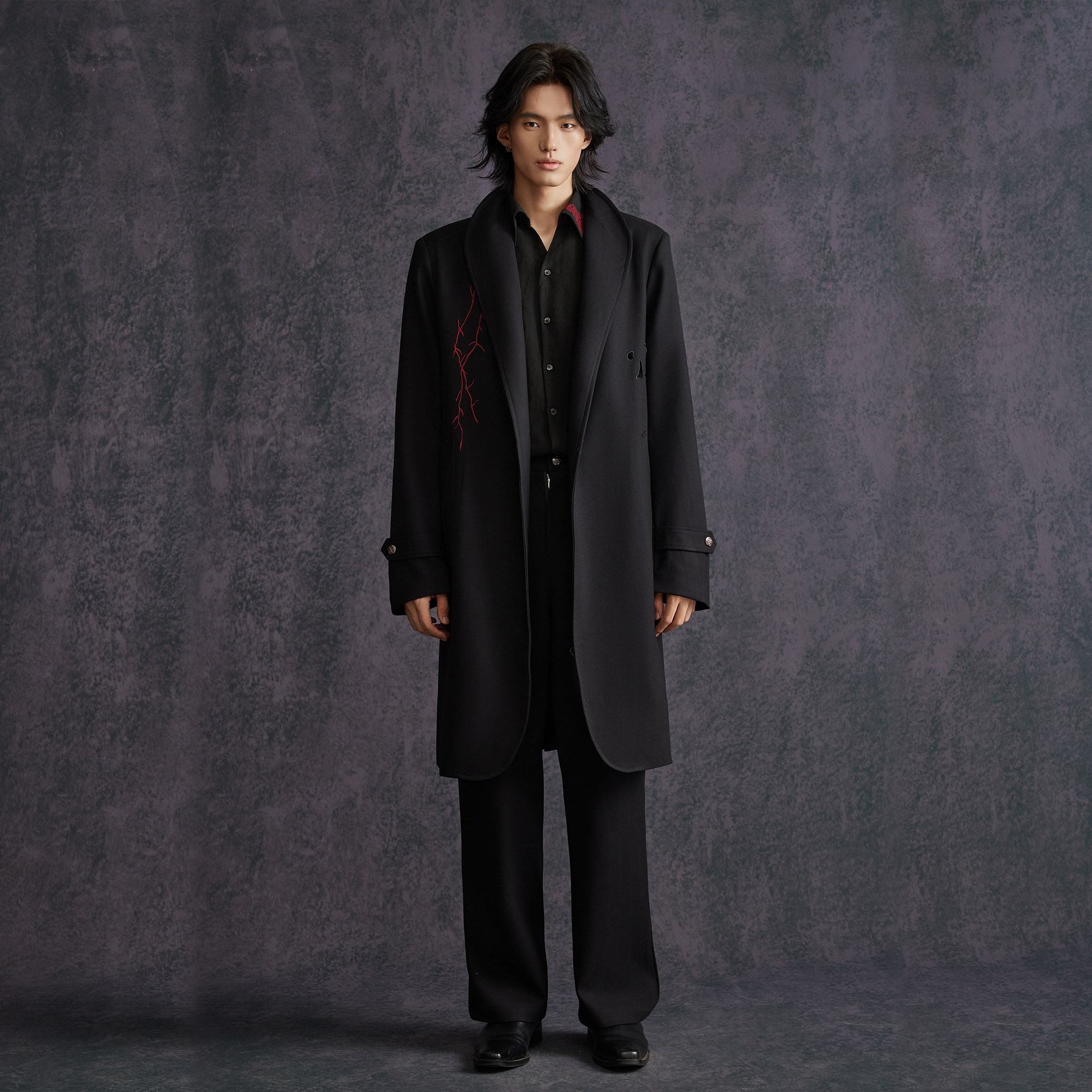 Hypeyourself_Floral_Print_Modern_Urban_Stand_Collar_Mid_Length_Open_Front_Long_Coats_MISSTT