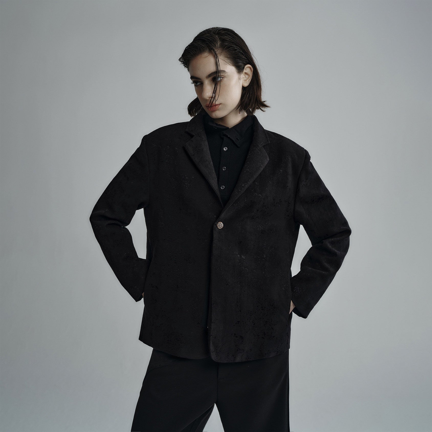 Hypeyourself_Jacquard_Linen_Stand_Collar_Long_Sleeve_Urban_Unisex_Lightweight_Cropped_Jackets_MISSTT