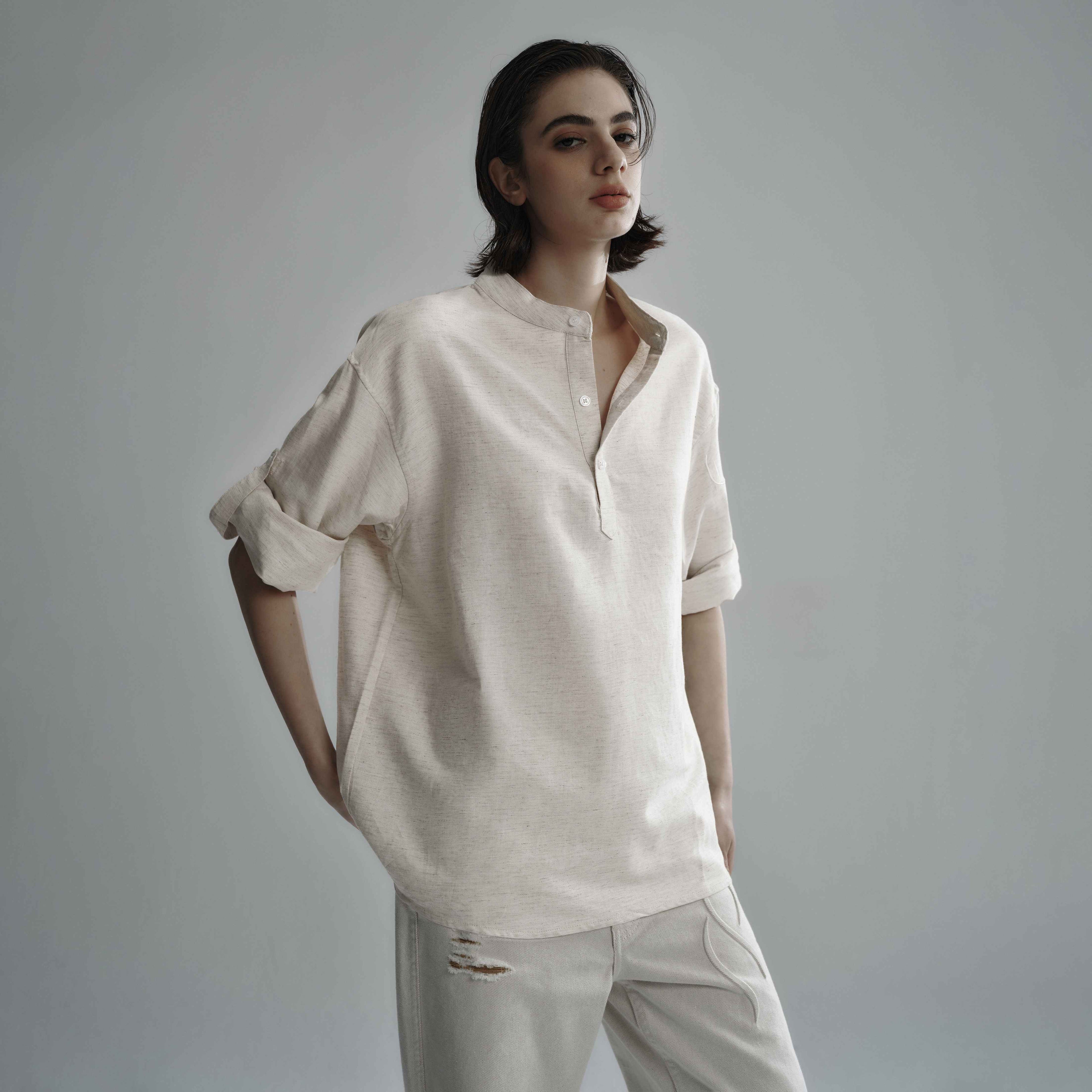 Hypeyourself_Lightweight_Relaxed_Half_Open_Collar_Unisex_Linen_Blend_Long_Sleeve_Shirts_MISSTT
