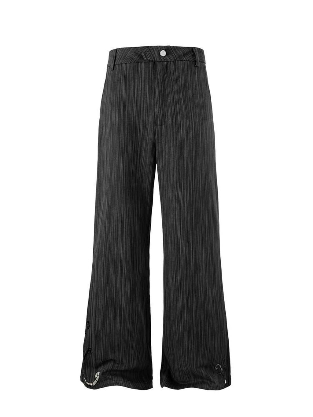 Hypeyourself Relaxed Fit Edgy Urban Chic Casual Teen Striped Black Flared Pants