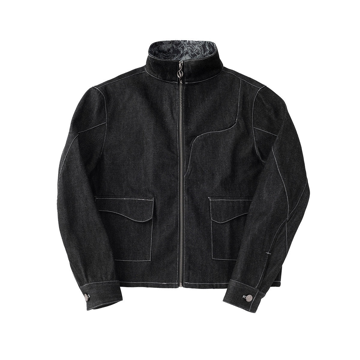 Hypeyourself_Selvedge_Loose_Fit_Stand_Collar_Zipper_Urban_Teen_Long_Sleeve_Denim_Jackets_MISSTT