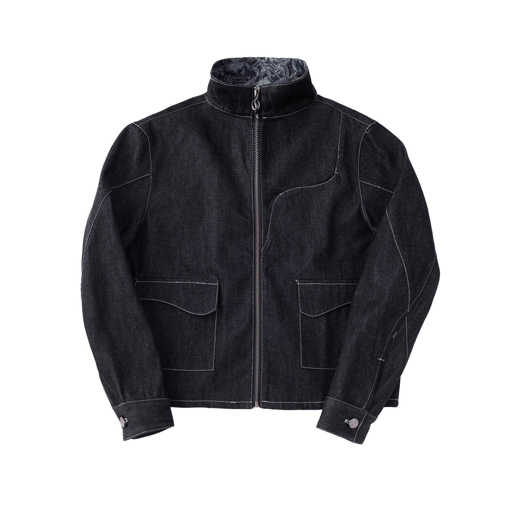 Hypeyourself_Selvedge_Loose_Fit_Stand_Collar_Zipper_Urban_Teen_Long_Sleeve_Denim_Jackets_MISSTT