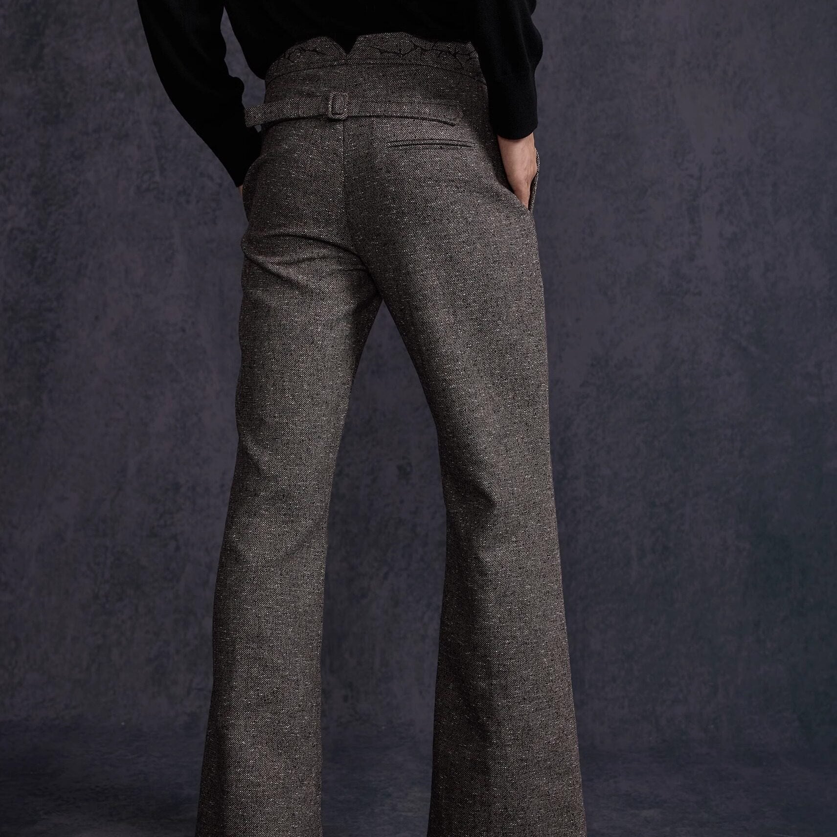 Hypeyourself_Slim_Fit_Casual_Business_Urban_Chic_Office_Wear_Patterned_Brown_Flared_Pants_MISSTT