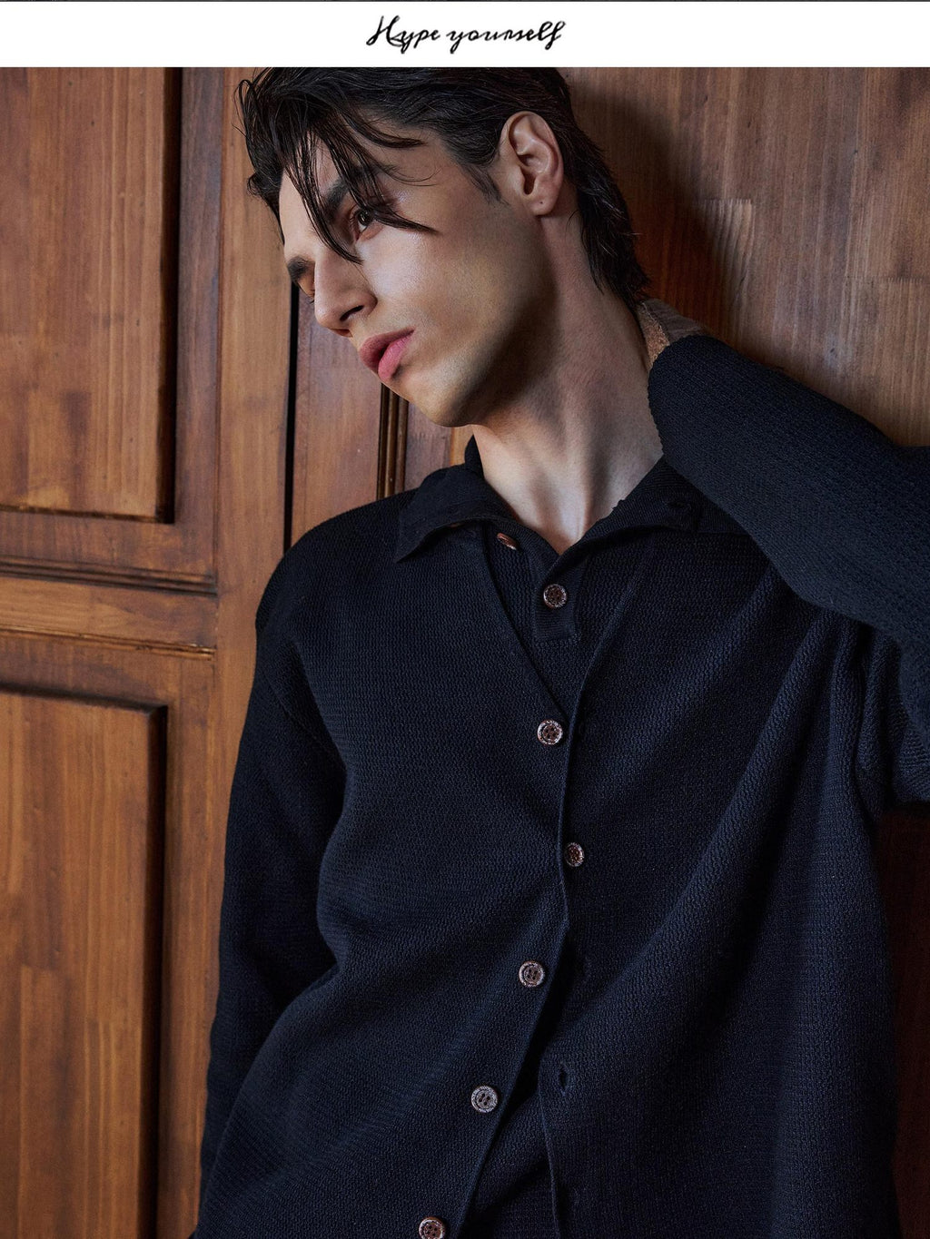 Hypeyourself Soft Wool Blend Breathable Mockneck Faux Two Piece Casual Unisex Knit Cardigans