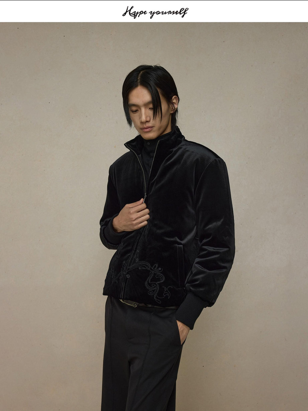 Hypeyourself Ultra Warm Cleanfit Stand Collar Short Youth Solid Black Ivory Puffer Jackets