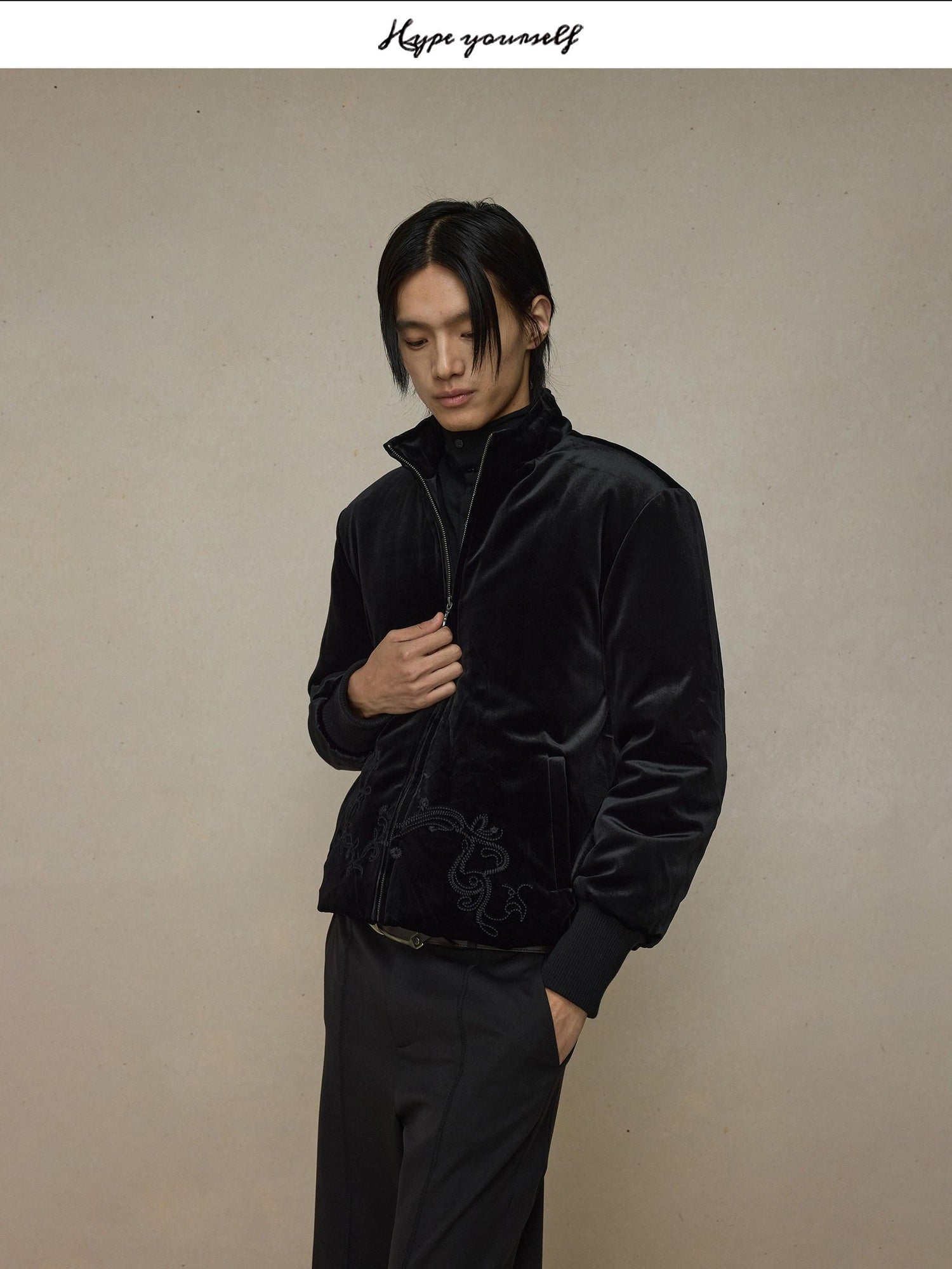 Hypeyourself Ultra Warm Cleanfit Stand Collar Short Youth Solid Black Ivory Puffer Jackets