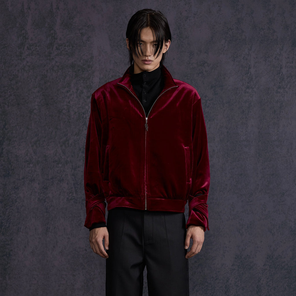 Hypeyourself_Velvet_Crisscross_Tie_Boxy_Urban_Unisex_Everyday_Zipper_Short_Cropped_Jackets_MISSTT