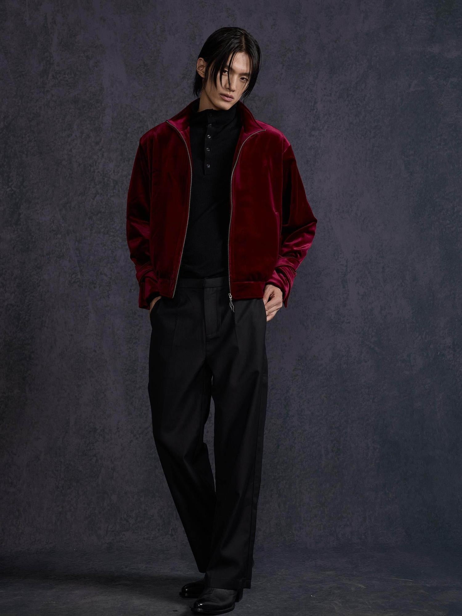 Hypeyourself Velvet Crisscross Tie Boxy Urban Unisex Everyday Zip Cropped Jackets