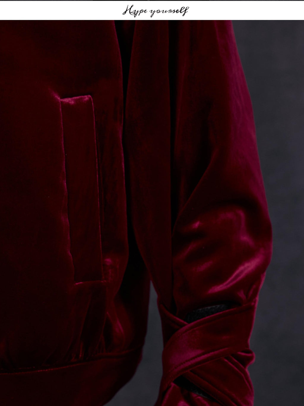 Hypeyourself Velvet Crisscross Tie Boxy Urban Unisex Everyday Zip Cropped Jackets