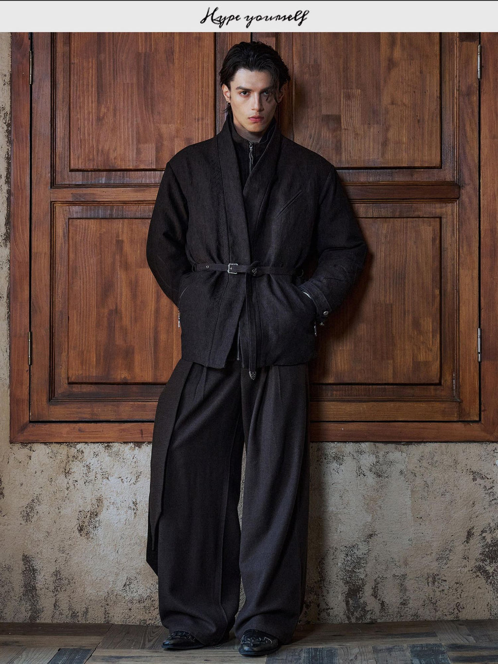 Hypeyourself Warm White Goose Down Thick Layered Zip Closure Neutral Daily Black Trench Coats