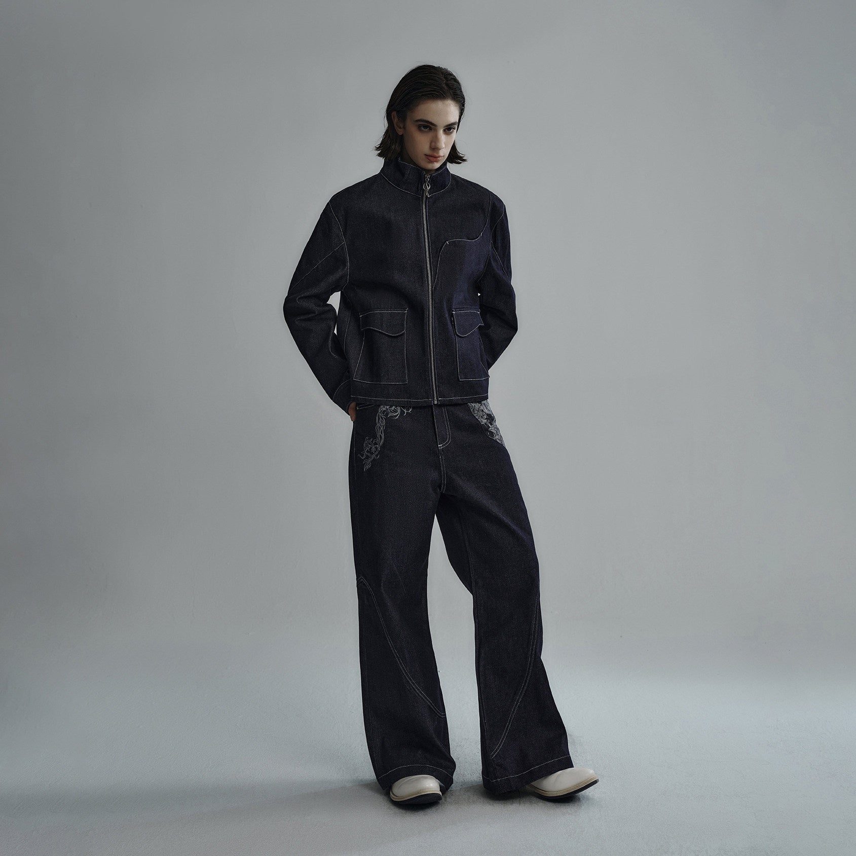 Hypeyourself_Wrinkle_Free_Selvedge_Denim_Mid_Rise_Loose_Wide_Patchwork_Casual_Flared_Jeans_MISSTT