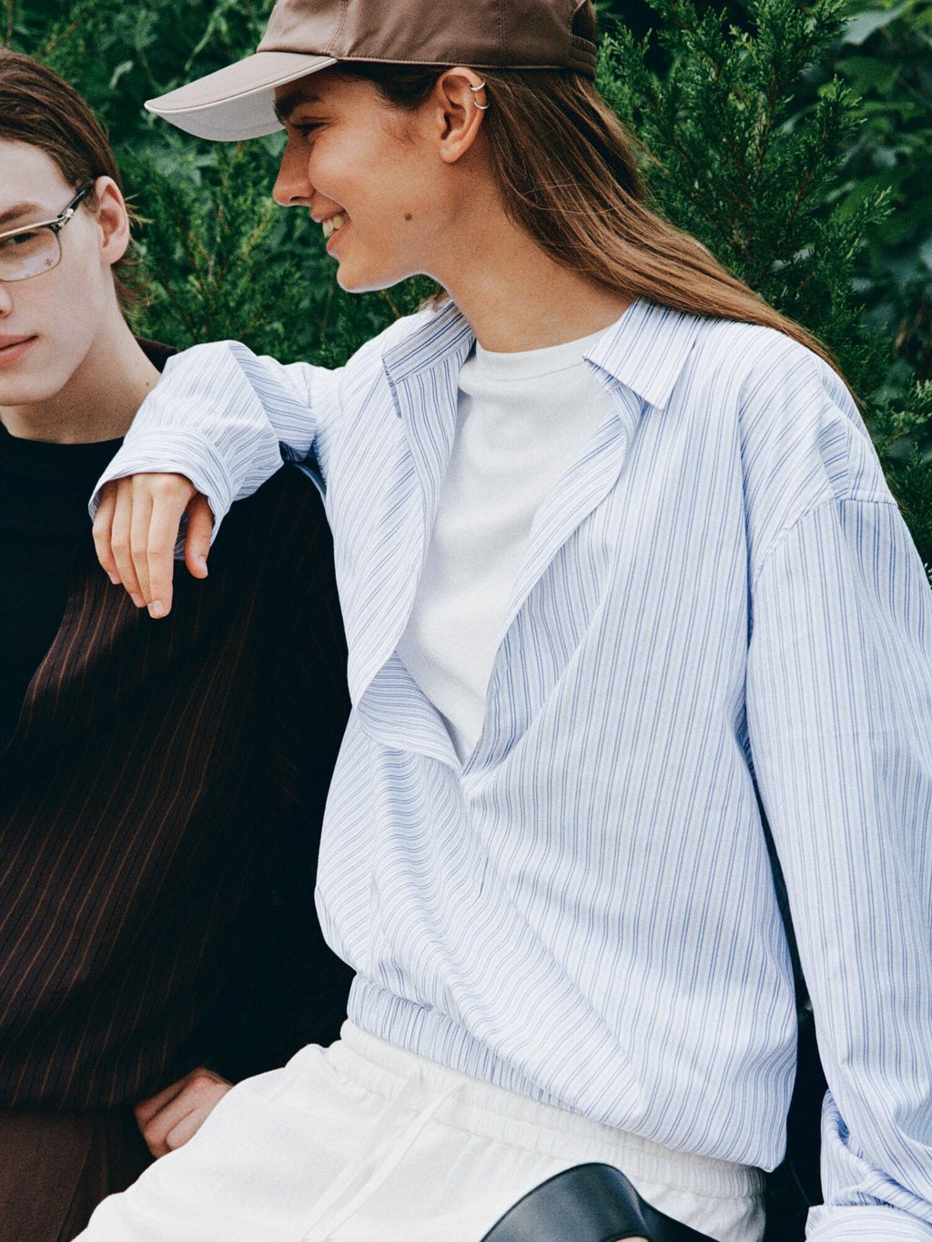 VLABMADE 100% Cotton Cozy Fit Faux Layered Striped Unisex Cropped Long Sleeve T-Shirts