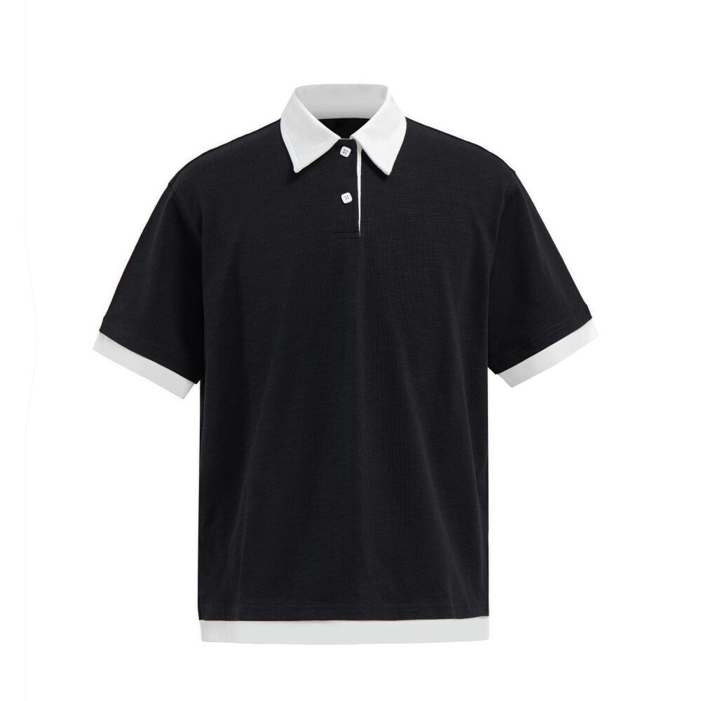 VLABMADE_Bamboo_Slub_Non_Iron_Colorblock_Loose_Fit_Men_Stretch_Short_Sleeve_Polo_Shirts_MISSTT