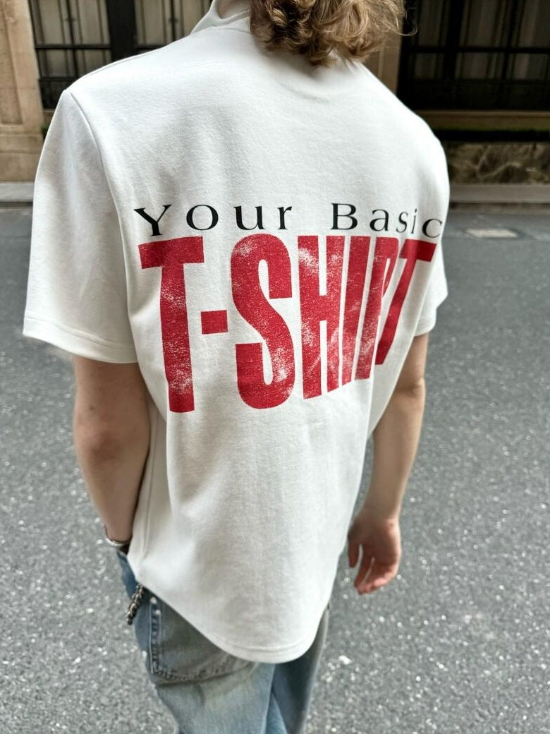 VLABMADE Breathable Cotton Loose Fit Letter Print Mens Crew Neck Short Sleeve T-Shirts