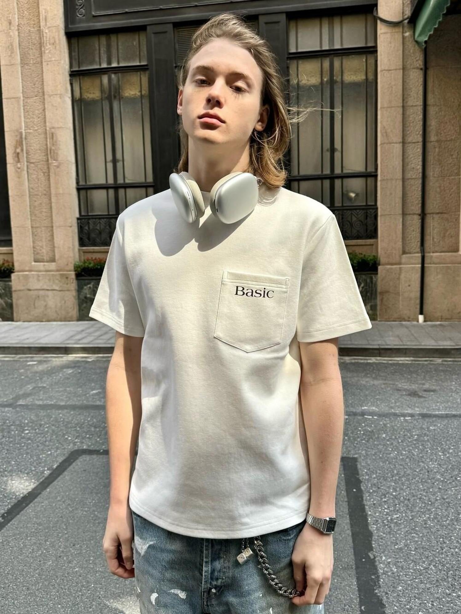 VLABMADE Breathable Cotton Loose Fit Letter Print Mens Crew Neck Short Sleeve T-Shirts