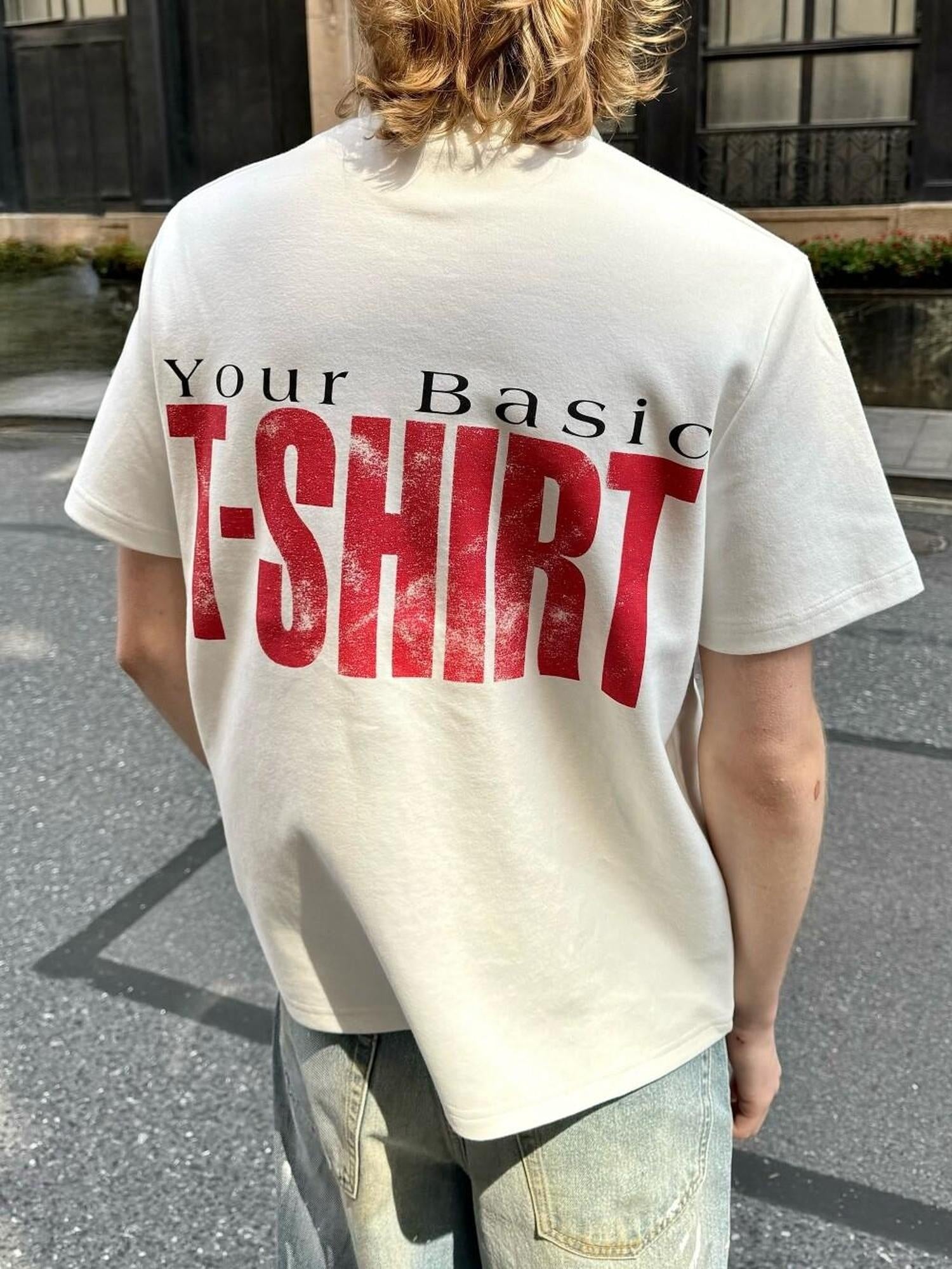 VLABMADE Breathable Cotton Loose Fit Letter Print Mens Crew Neck Short Sleeve T-Shirts