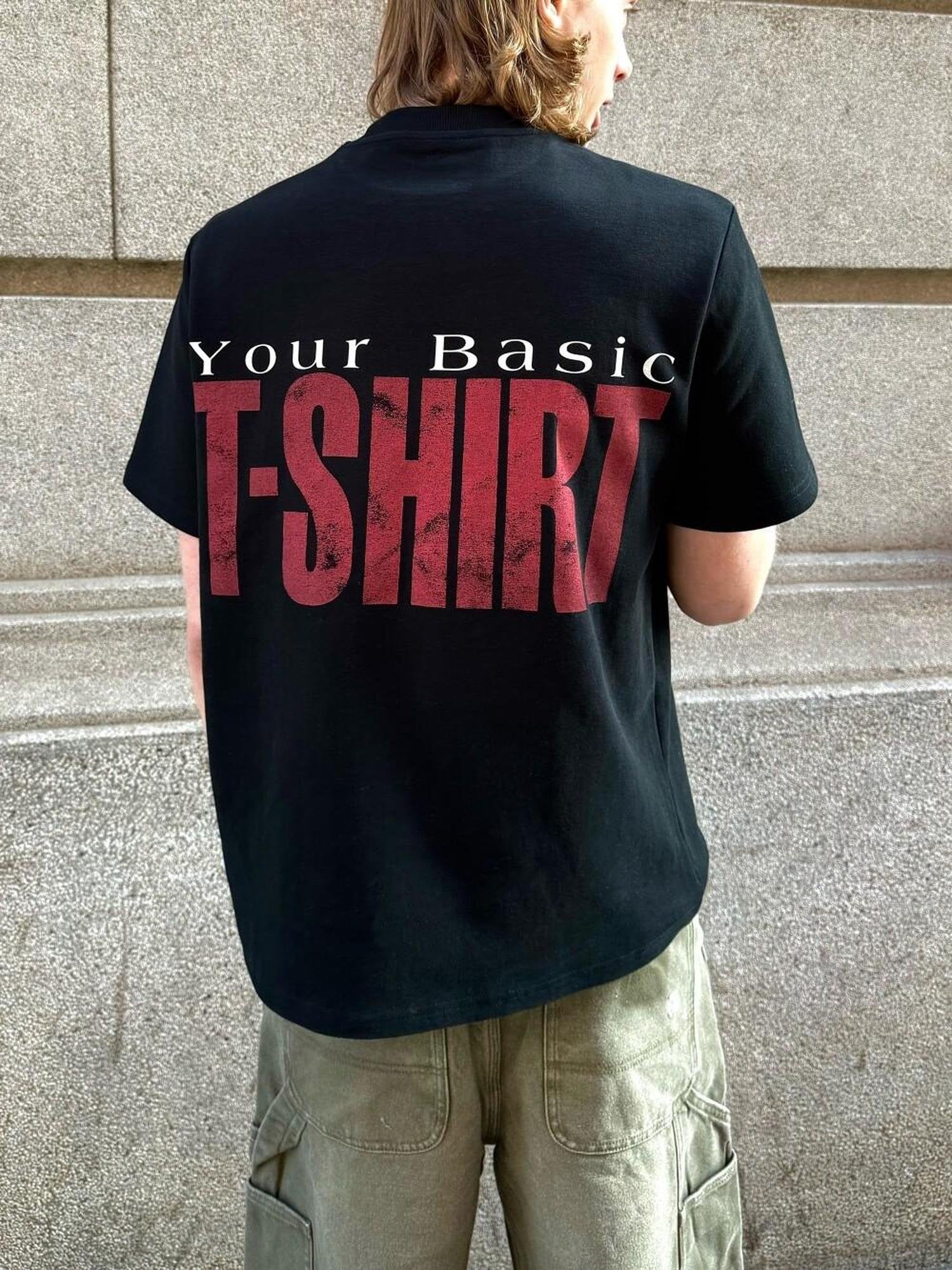 VLABMADE Breathable Cotton Loose Fit Letter Print Mens Crew Neck Short Sleeve T-Shirts