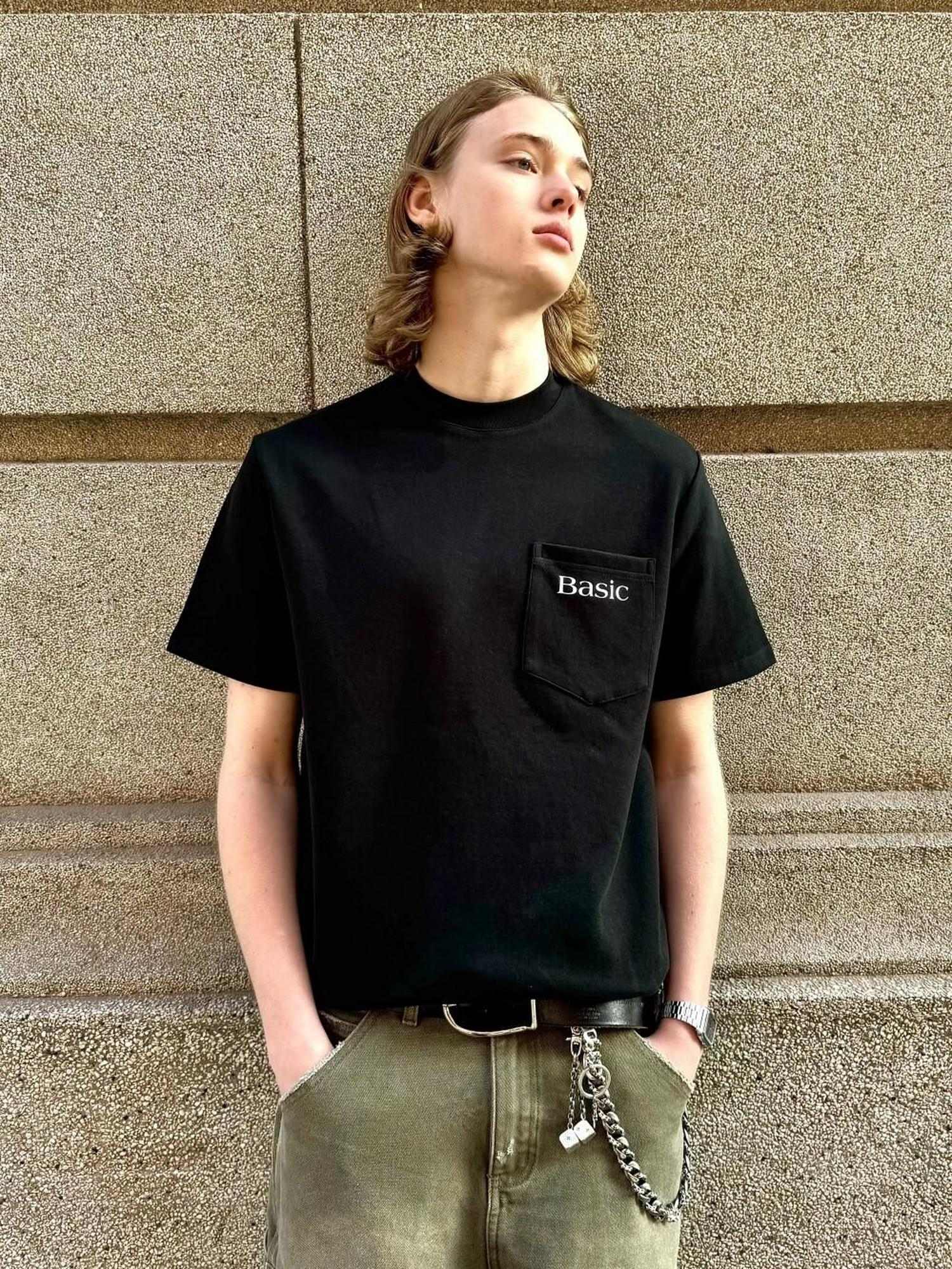 VLABMADE Breathable Cotton Loose Fit Letter Print Mens Crew Neck Short Sleeve T-Shirts