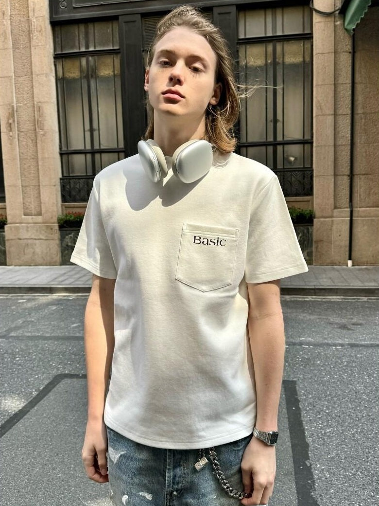 VLABMADE Breathable Cotton Loose Fit Letter Print Mens Crew Neck Short Sleeve T-Shirts