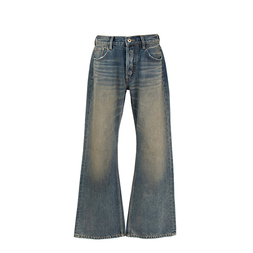 VLABMADE_Breathable_Cotton_Mid_Rise_Raw_Hem_Zip_Pocket_Casual_Blue_Denim_Flared_Jeans_MISSTT