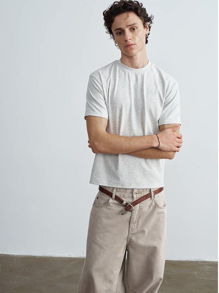 VLABMADE Breathable Embroidered Non Iron Cotton Loose Casual Men Short Sleeve T-Shirts
