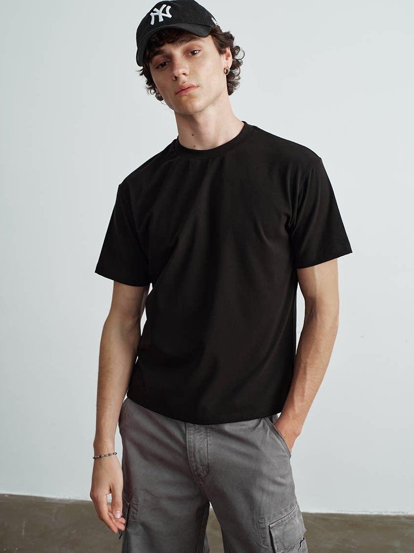 VLABMADE Breathable Embroidered Non Iron Cotton Loose Casual Men Short Sleeve T-Shirts