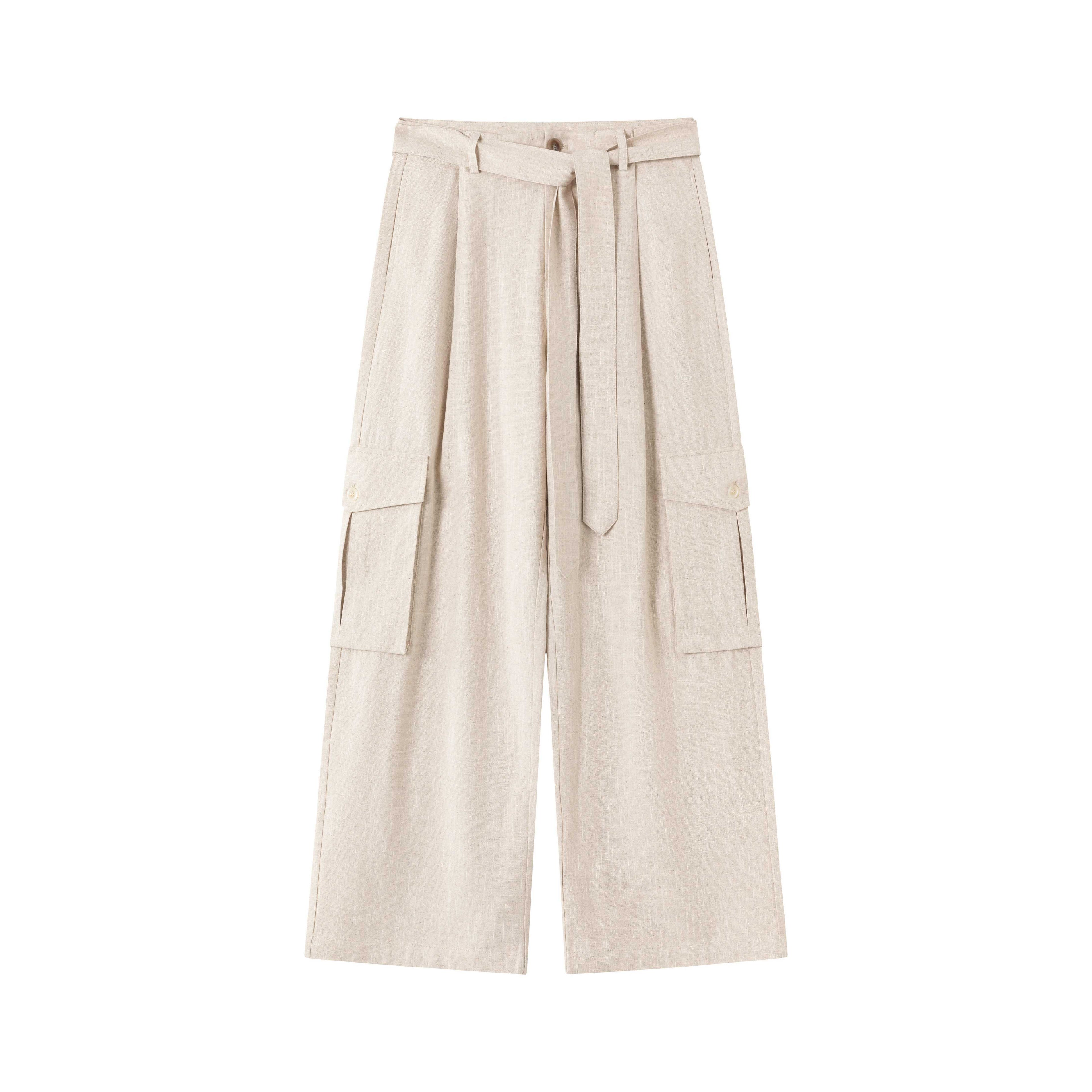 VLABMADE_Breathable_Linen_Blend_Loose_Midrise_Unisex_Cargo_Pockets_Wide_Cargo_Pants_MISSTT
