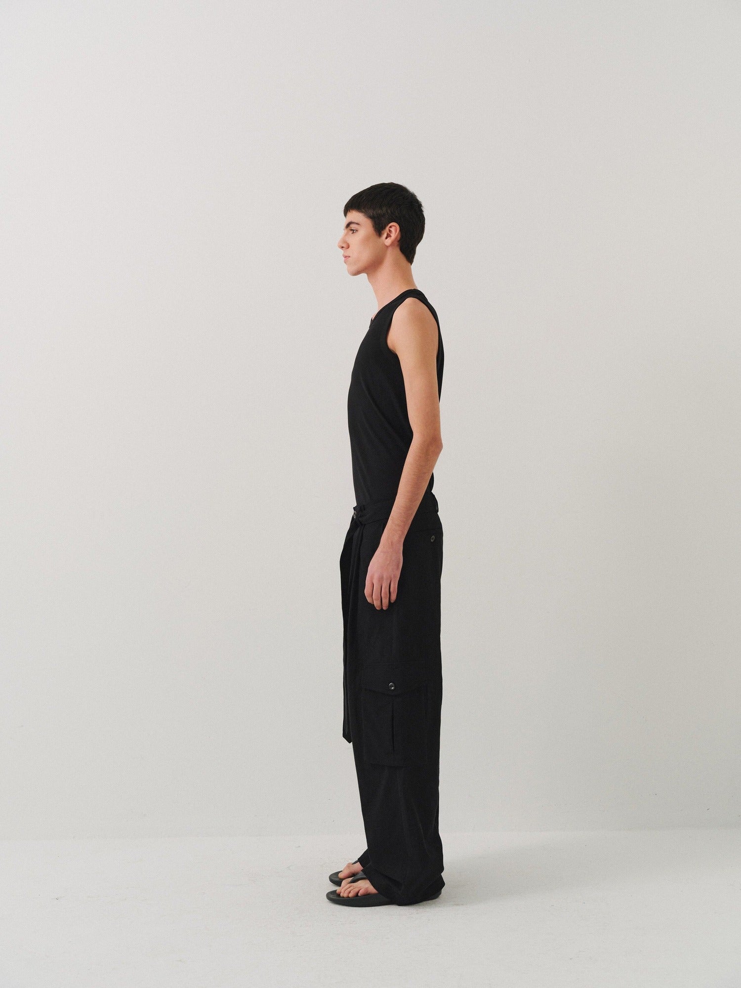 VLABMADE Breathable Linen Blend Loose Midrise Unisex Cargo Pockets Wide Cargo Pants