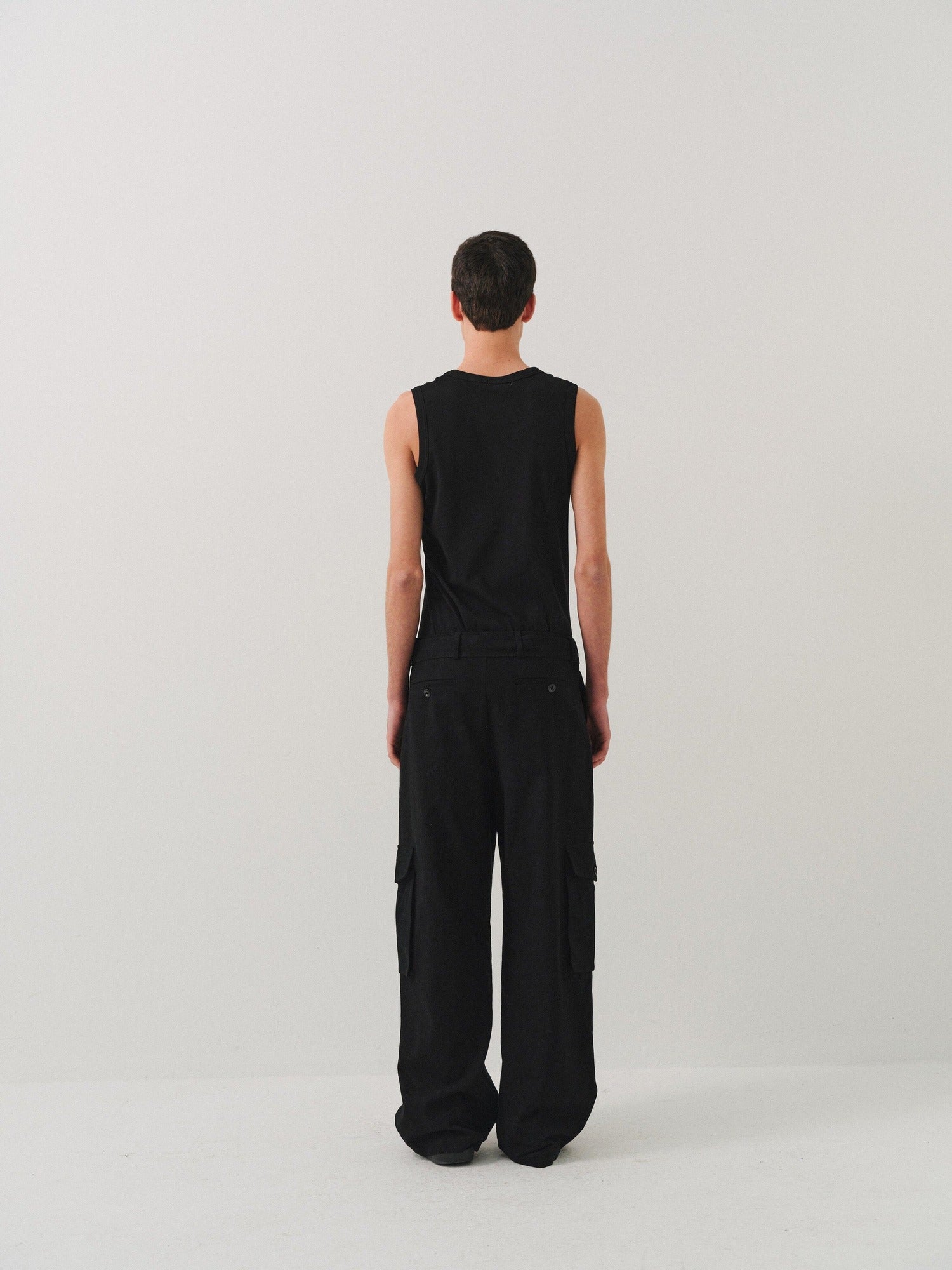 VLABMADE Breathable Linen Blend Loose Midrise Unisex Cargo Pockets Wide Cargo Pants