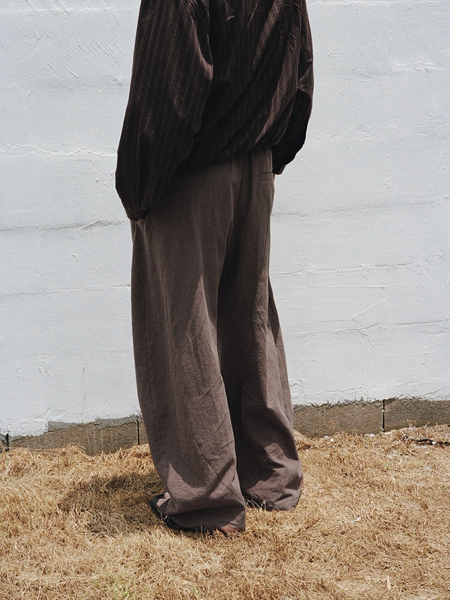 VLABMADE Breathable Linen Blend Relaxed Wideleg Tie Waist Straight-Leg Casual Trousers