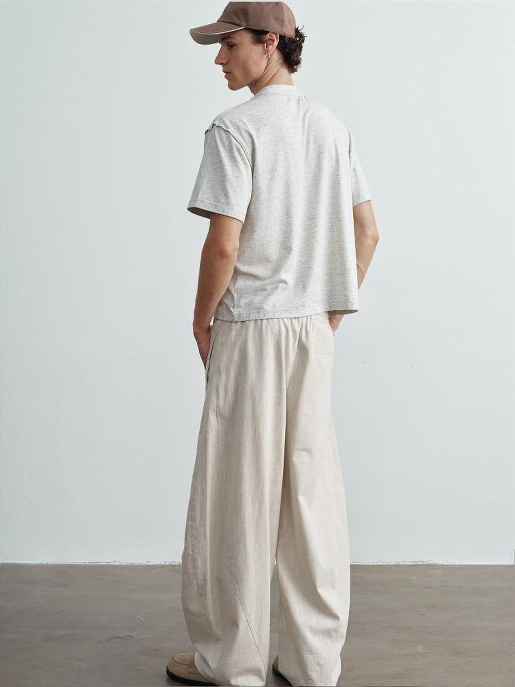 VLABMADE Breathable Linen Blend Relaxed Wideleg Tie Waist Straight-Leg Casual Trousers