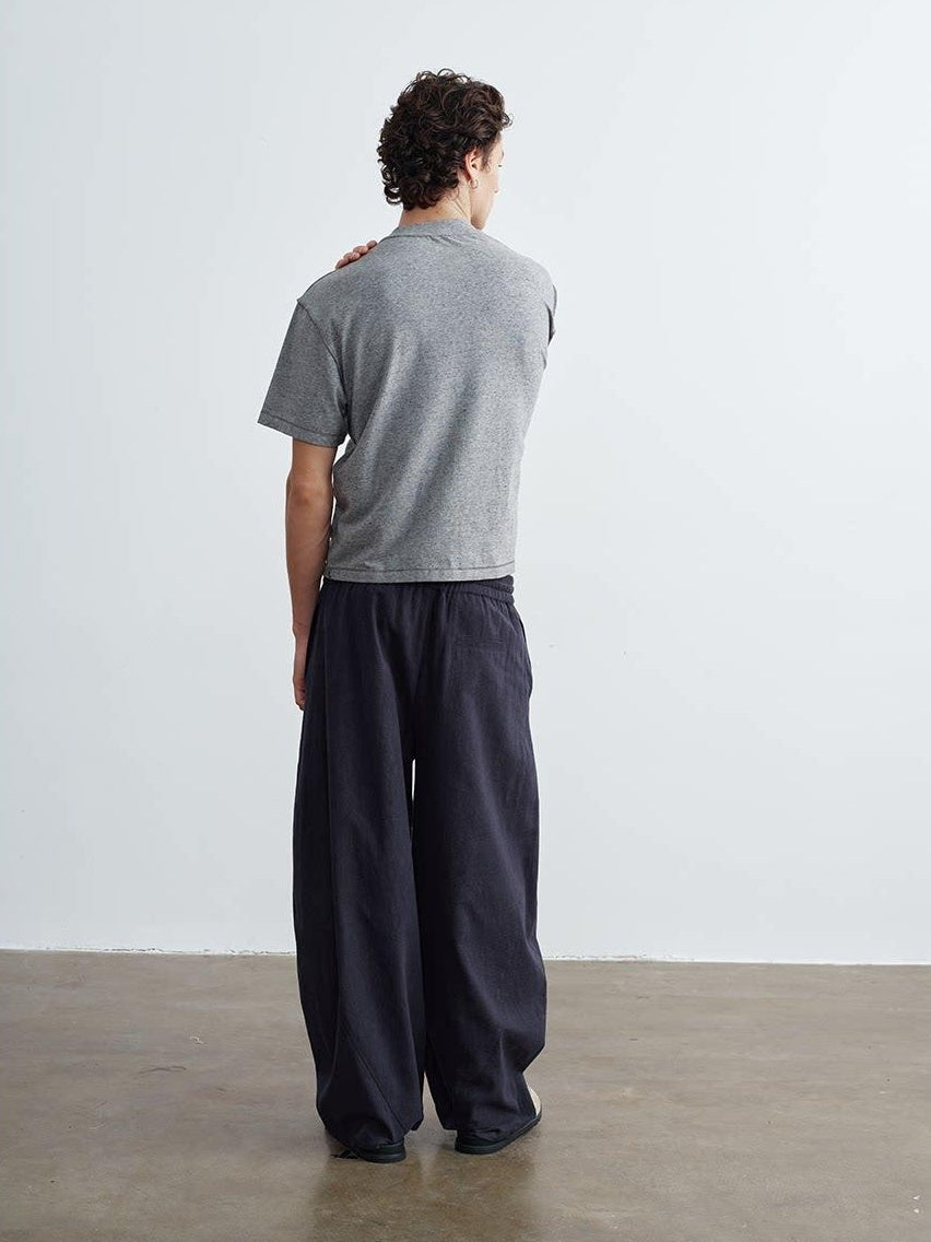VLABMADE Breathable Linen Blend Relaxed Wideleg Tie Waist Straight-Leg Casual Trousers