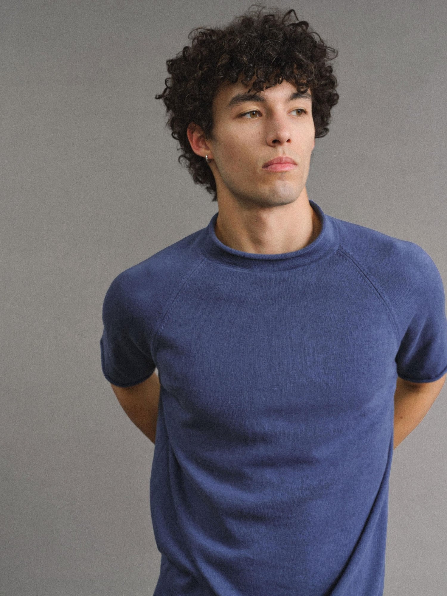 VLABMADE Breathable Linen Cotton Loose Ribbed Raglan Unisex Solid Short Sleeve T-Shirts