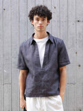 VLABMADE_Breathable_Lyocell_Linen_Vneck_Layered_Loose_Unisex_Blue_Short_Sleeve_Shirts_MISSTT