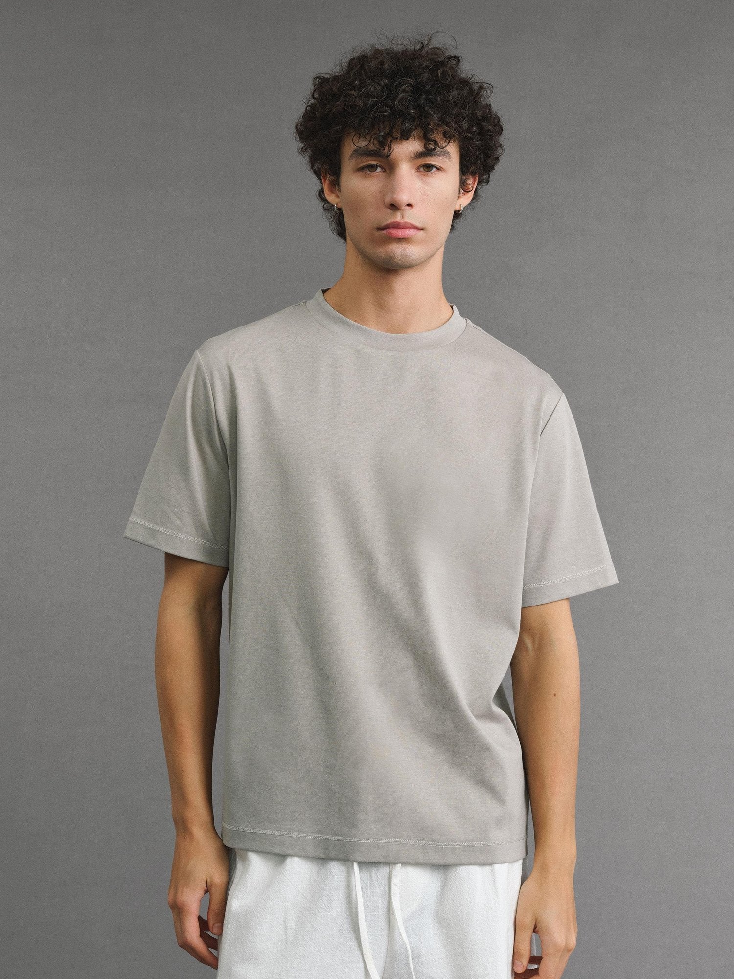 VLABMADE Breathable Silk Blend Loose Cleanfit Unisex Crew Neck Short Sleeve T-Shirts