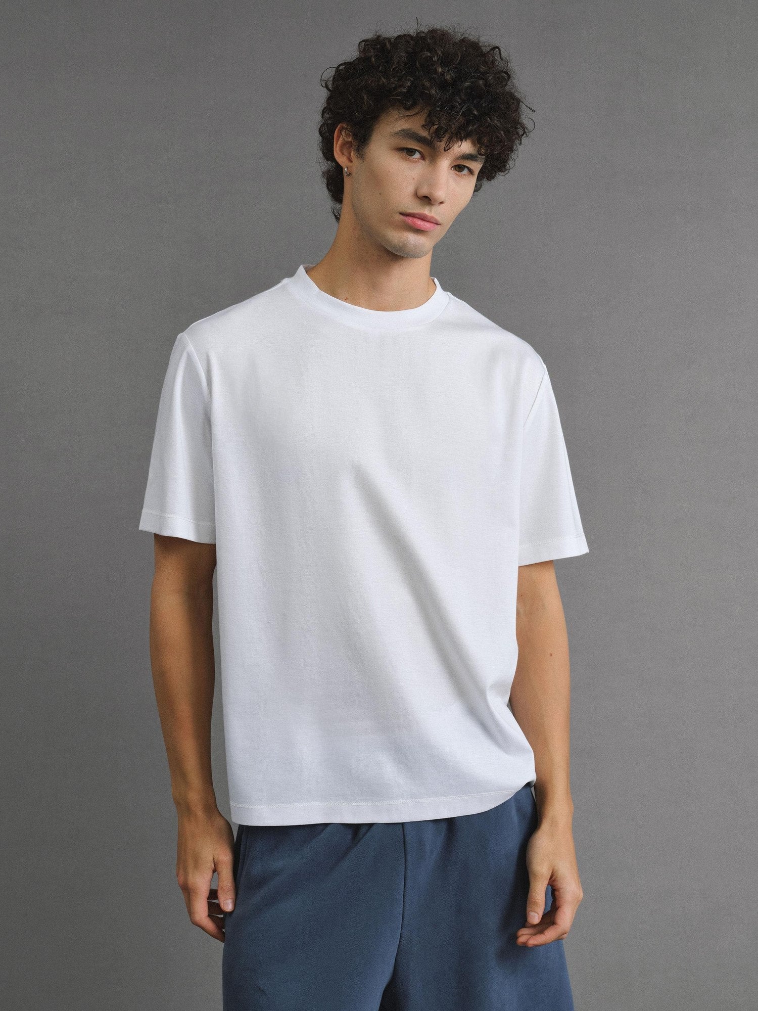 VLABMADE Breathable Silk Blend Loose Cleanfit Unisex Crew Neck Short Sleeve T-Shirts