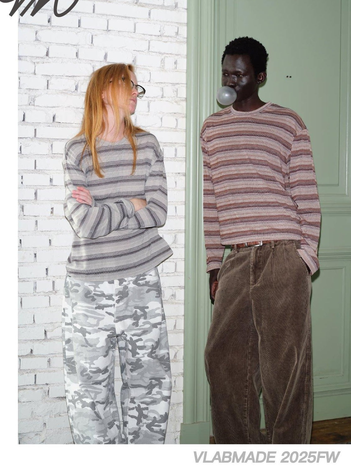 VLABMADE Breathable Wrinkle Resistant Washed Striped Loose Unisex Long Sleeve T-Shirts