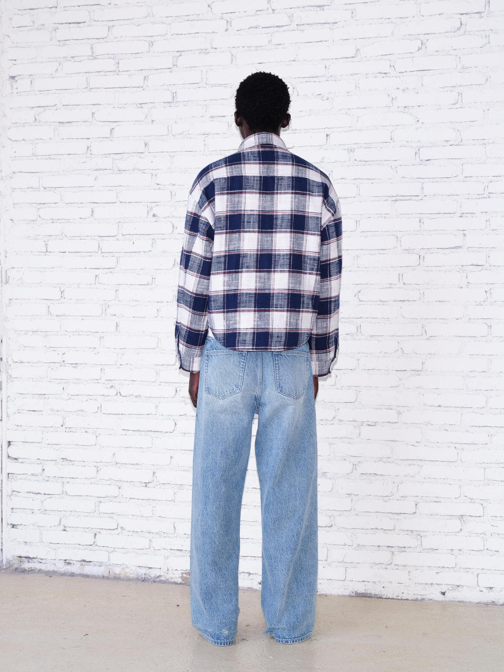 VLABMADE Brushed Cotton Blend Loose Fit Patch Pocket Button Unisex Checked Overshirts