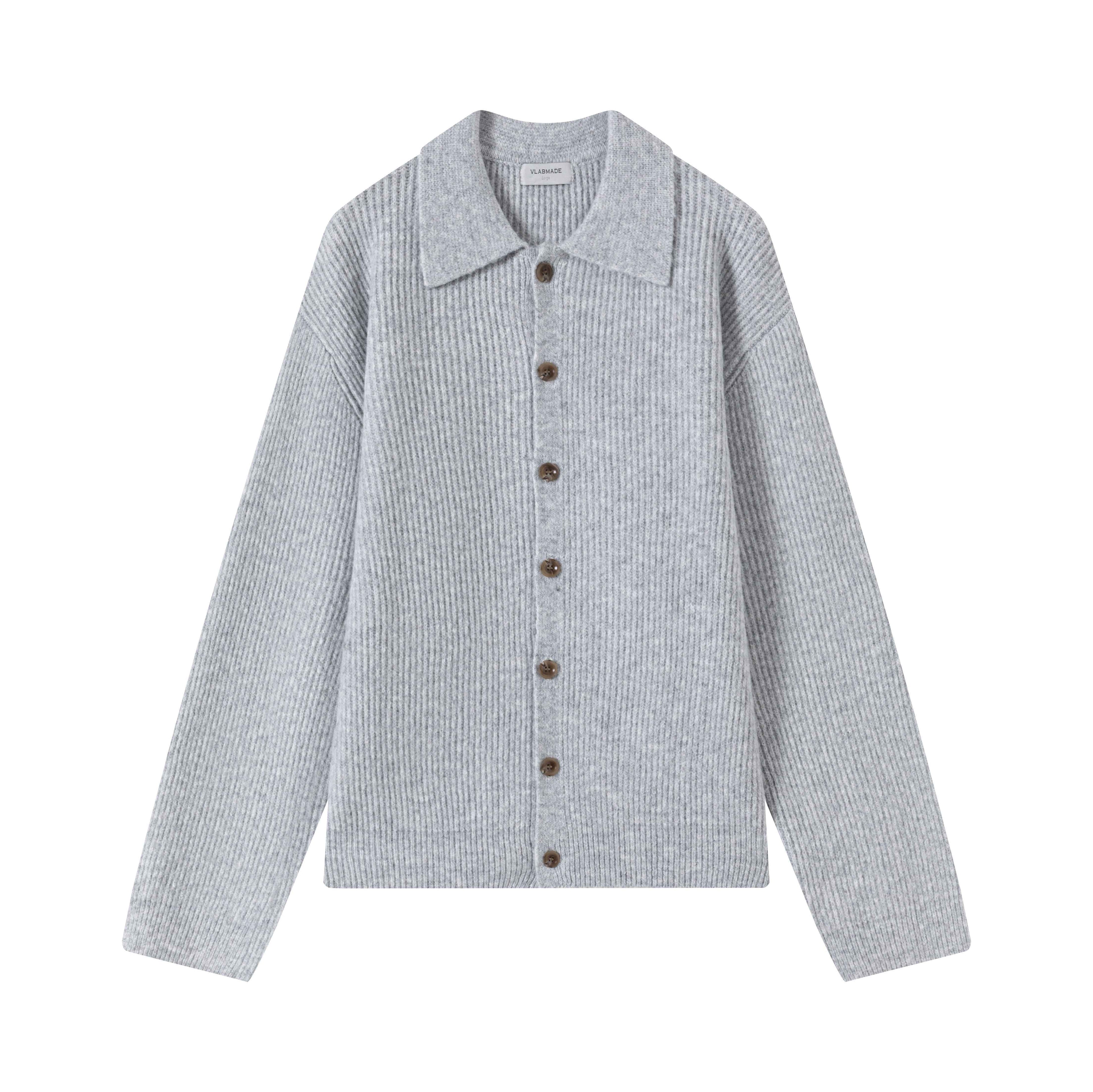 VLABMADE_Colorblock_Wool_Blend_Short_Knit_Turn_Collar_Regular_Fit_Unisex_Street_Cardigans_MISSTT