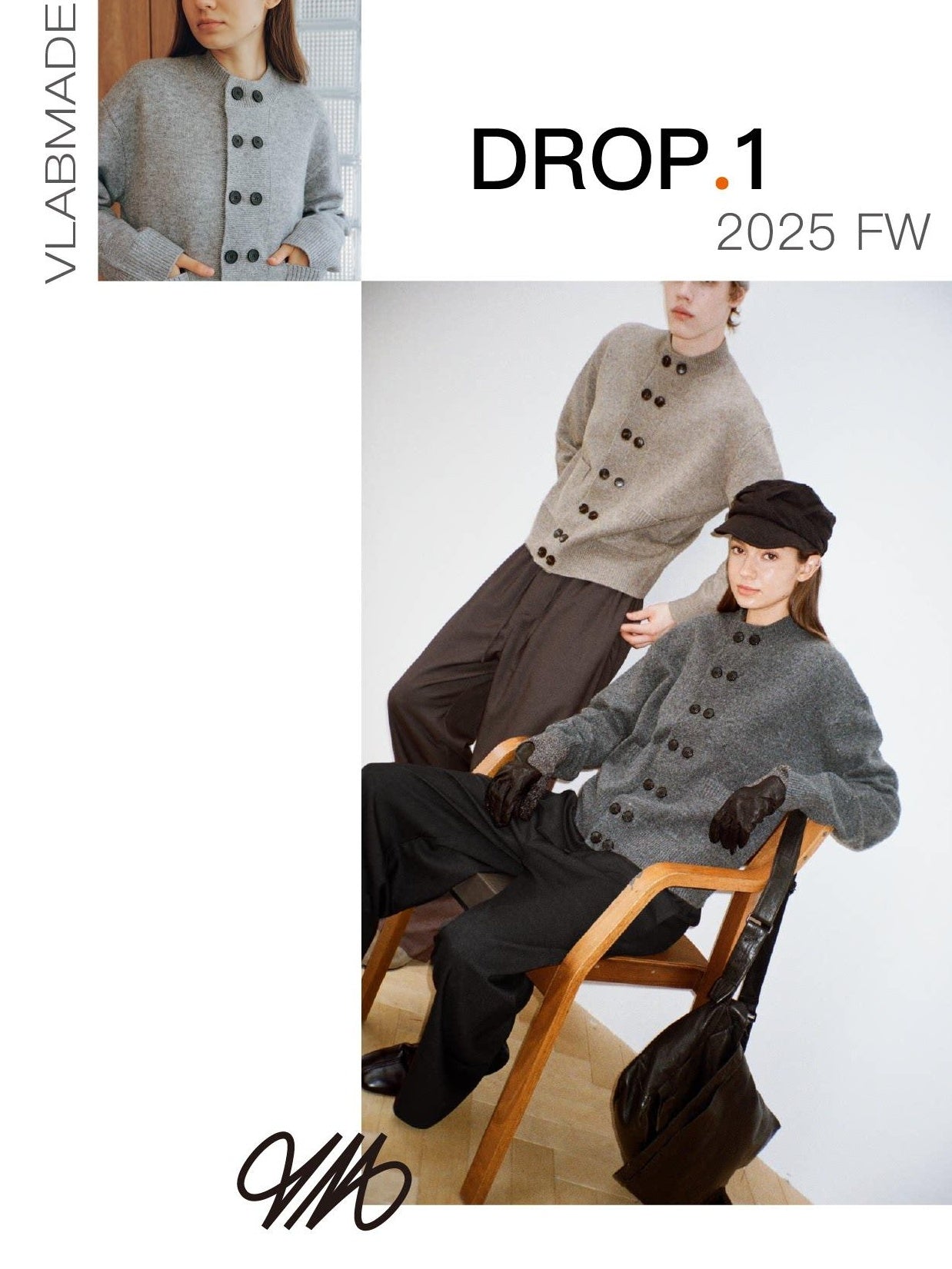 VLABMADE Cozy Wool Double Breasted Loose Fit Short Half Collar Unisex Daily Cardigans